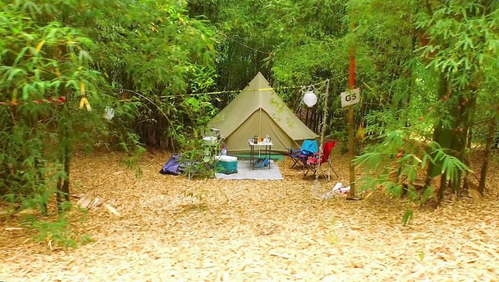 High up Riverside camping in the bamboo maze next to your 4WD